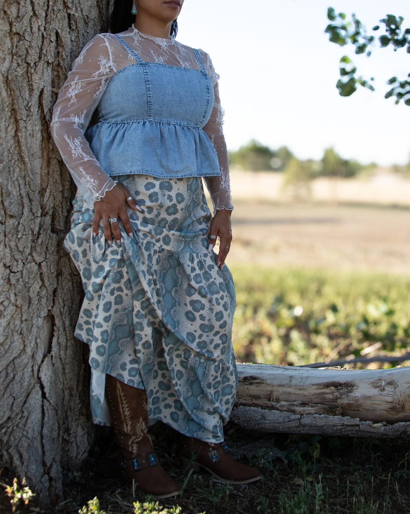 Blue Moon Leopard Ruffle Maxi Skirt - Image 2