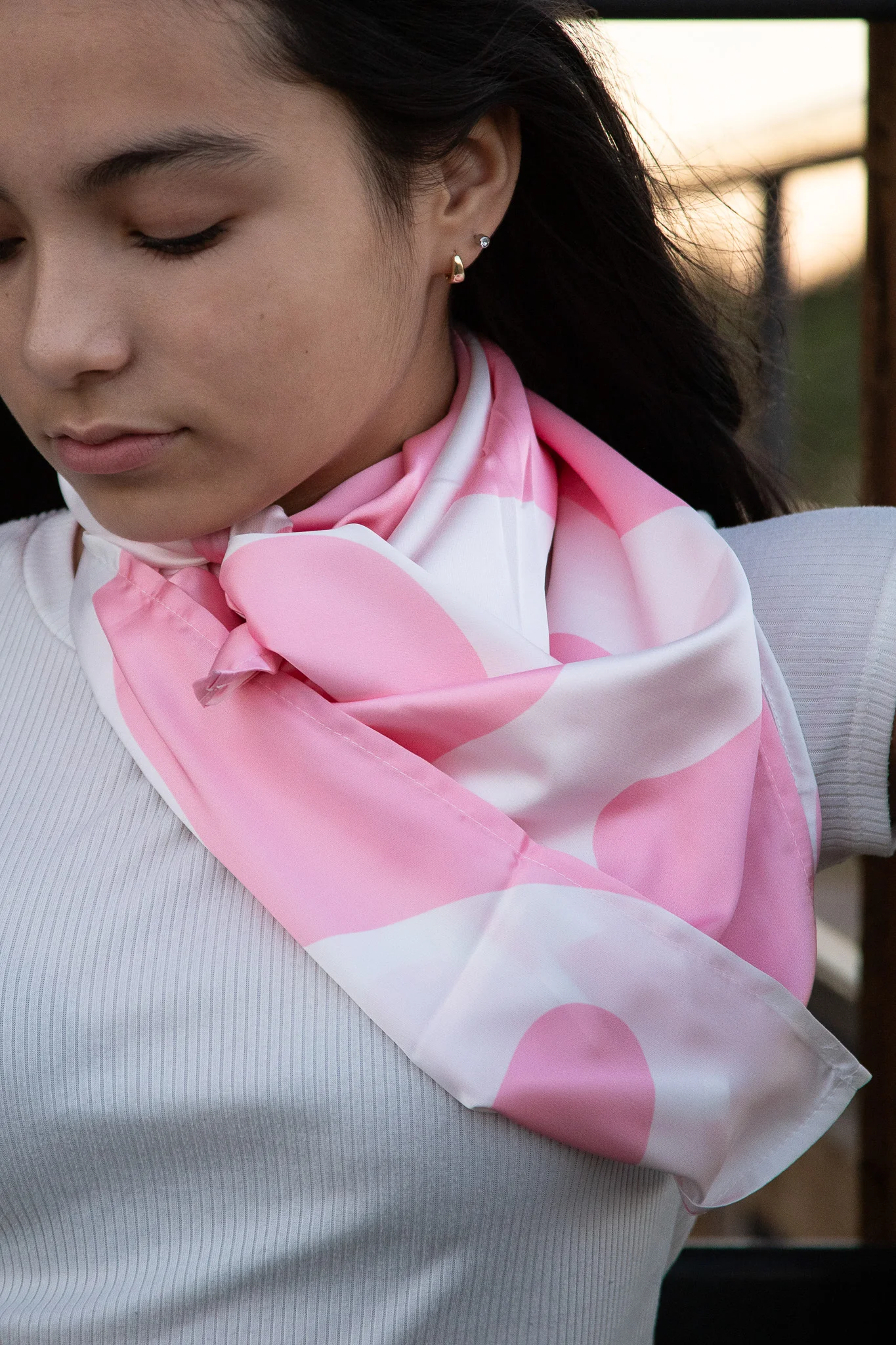 Pink Cow Print Wild Rag - Image 2