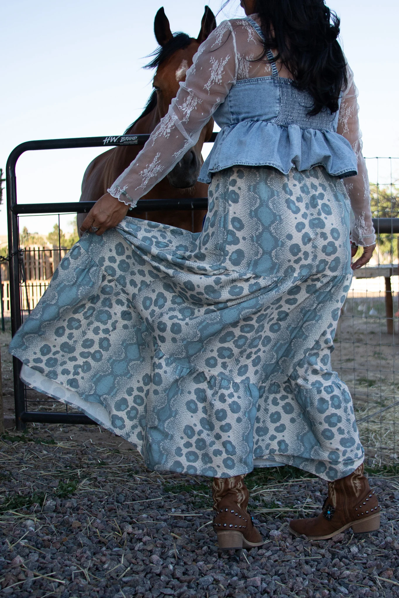 Blue Moon Leopard Ruffle Maxi Skirt - Image 4