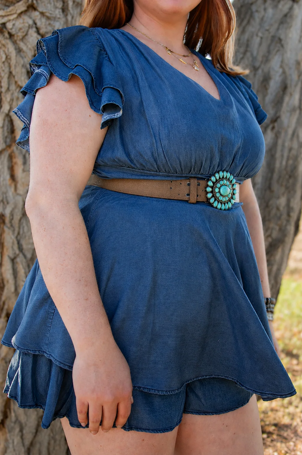 Denim Darlin' Ruffle Romper - Image 6
